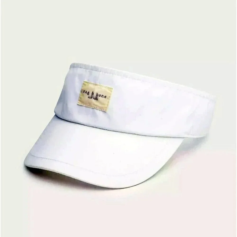 Rag & Bone Women's Addison Visor Polyester Hat Antique White (MSRP $85)